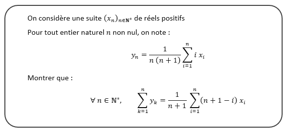 Inversion de somme  prépa HEC ECG