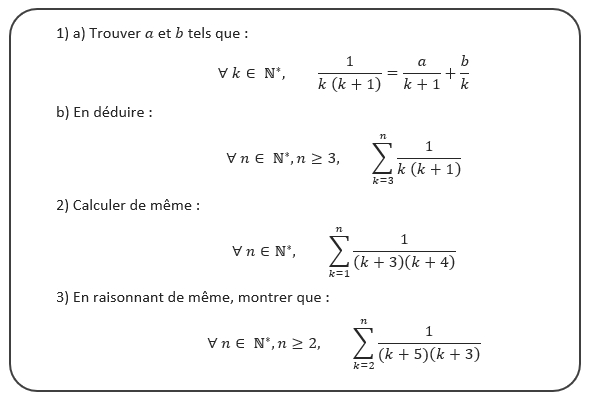 Méthode du télescopage prépa HEC