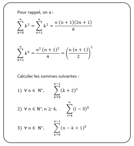 Somme et changement d'indice prépa ECG et ECT